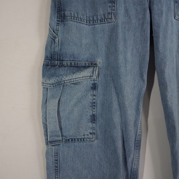 BDG Urban Outfitters Skate Light Wash Denim Cargo Pants Women's W31 L32 y2k - Picture 2 of 10